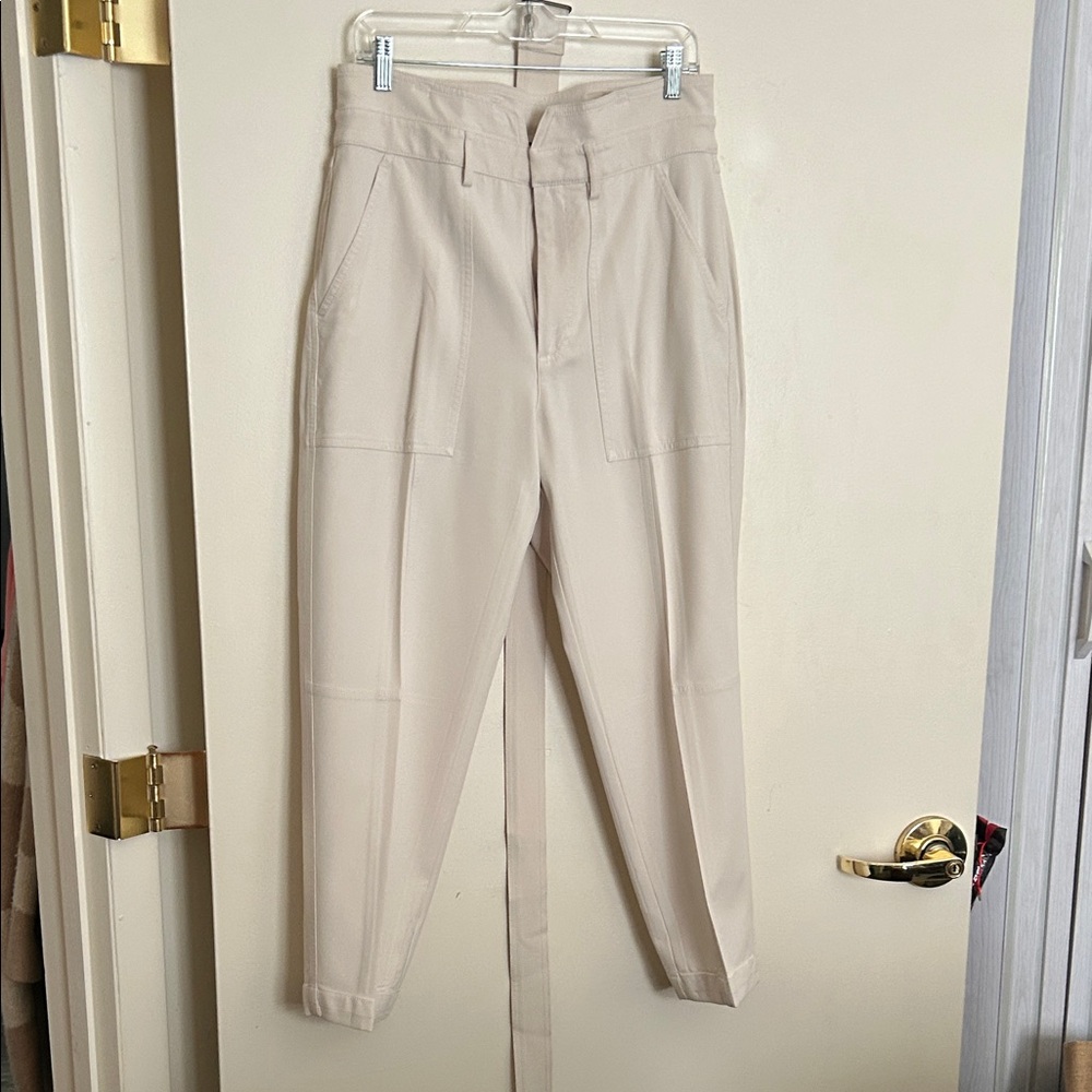 Banana Republic Cream High-Waisted Pants